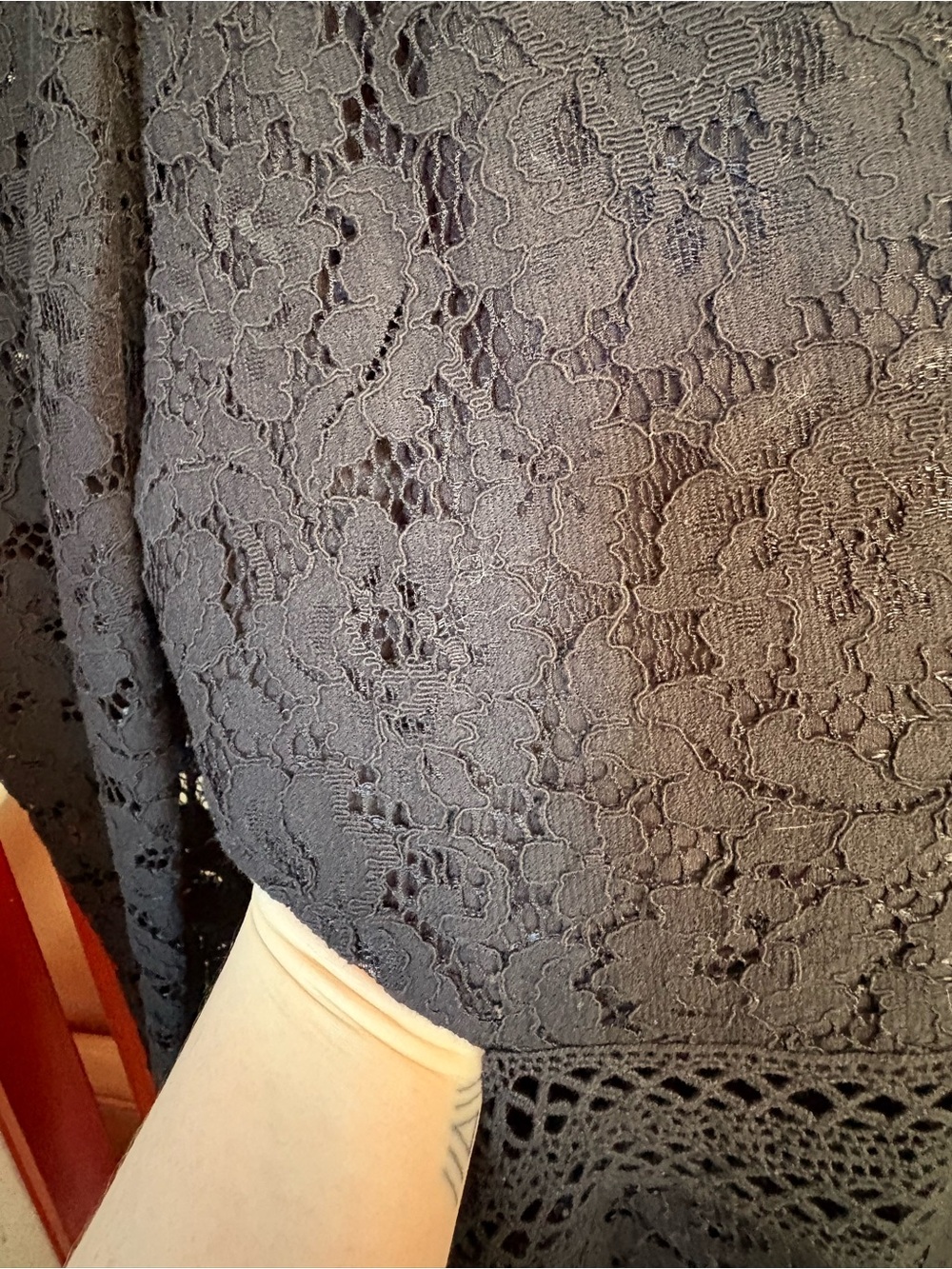 Express Black Lace Long-Sleeve Puff Dress with Waist Cutouts - Picture 11 of 12